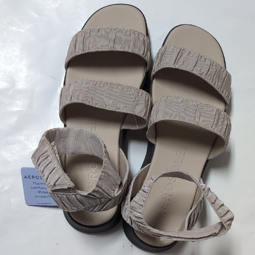 AEROSOLES Women's Beige Strappy Sandals